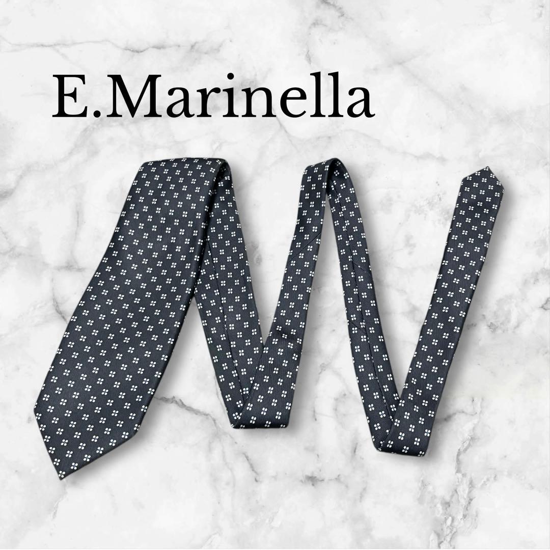 E.Marinella マリネッラ　ネクタイ　小紋柄　グレー　セッテピエゲ　肉厚