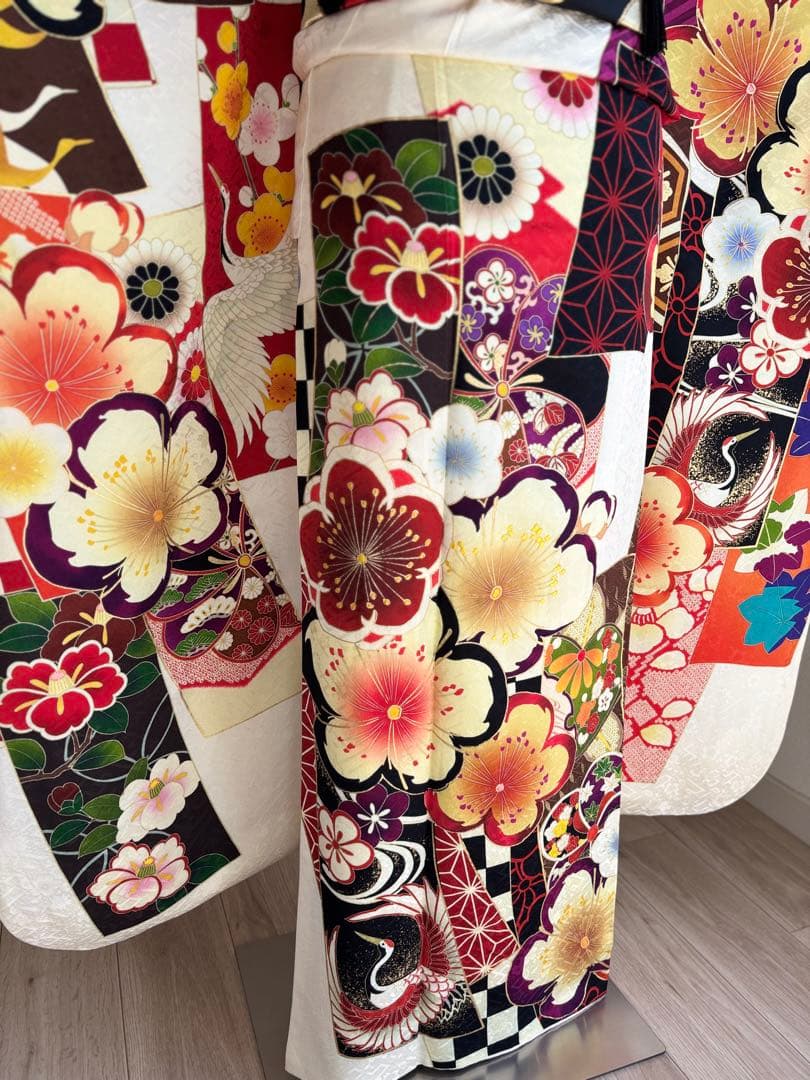 とあ⭐️振袖フルセット　正絹振袖　成人式　レトロ感　クリーニング済み