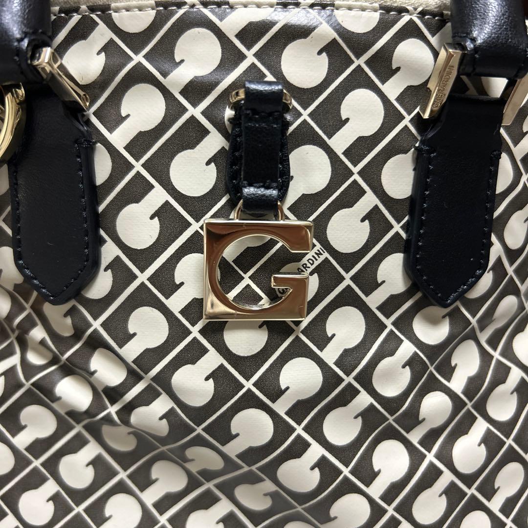 GHERARDINI ロゴプリント ショルダーバッグ アイボリー/ブラック