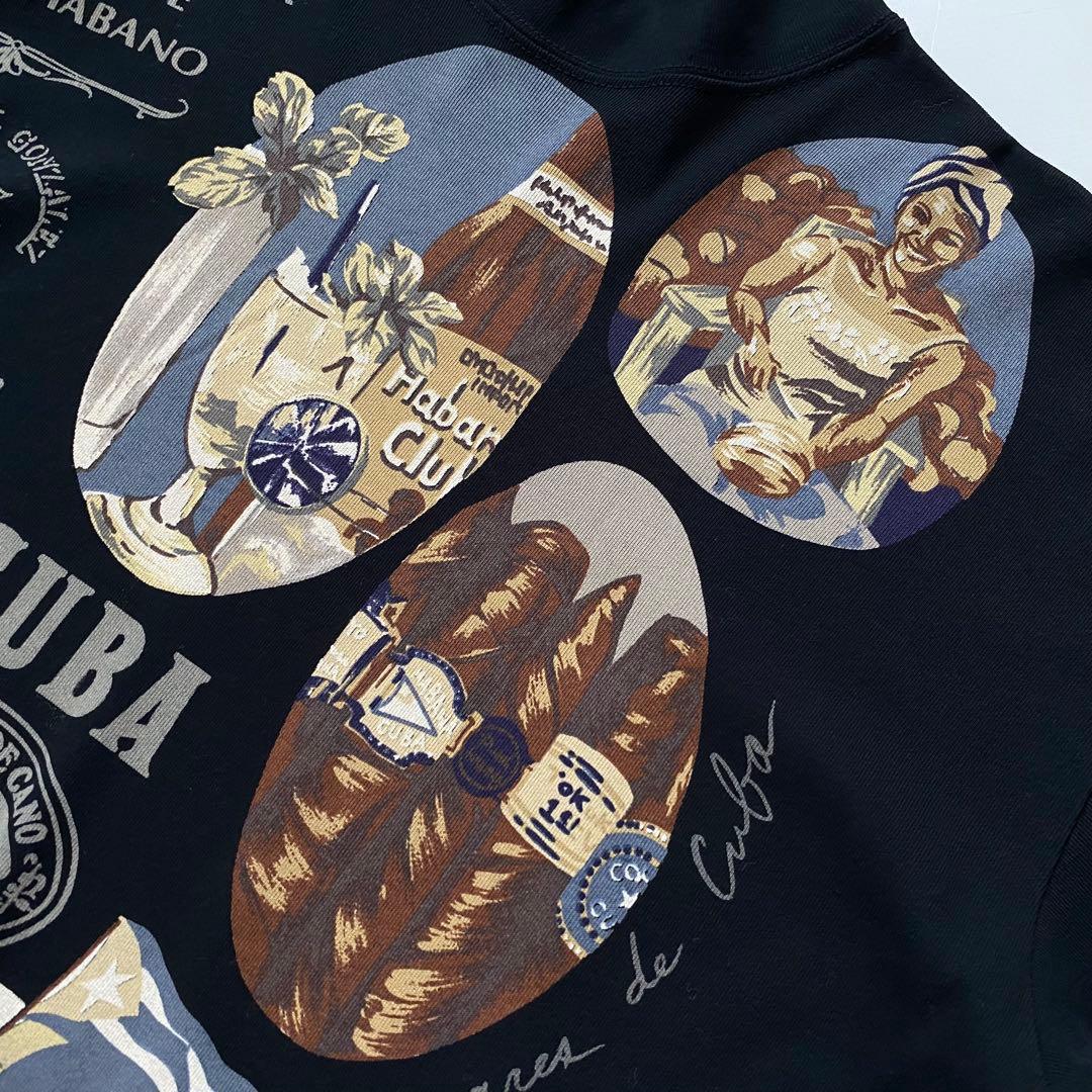 未使用品 トクコプルミエヴォル 半袖 プリント チュニック 黒 コットン 9