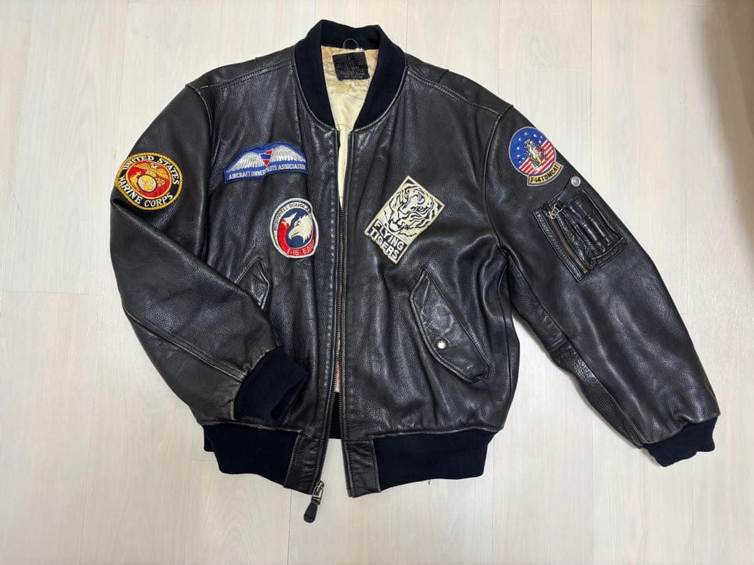 レザー MA-1 フライトジャケット