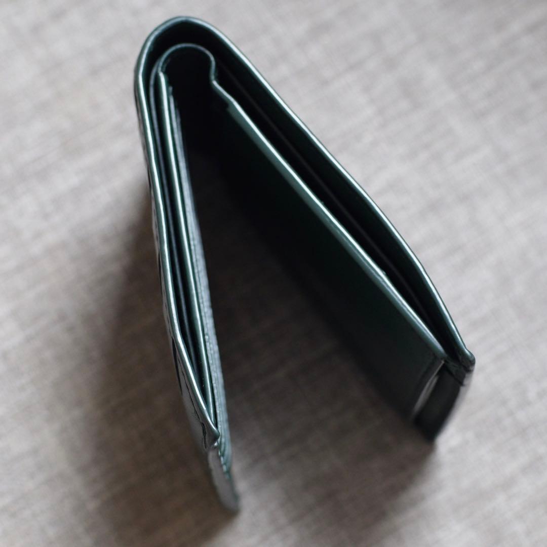 希少 Bottega Veneta 二つ折り財布 濃緑 ダークグリーン