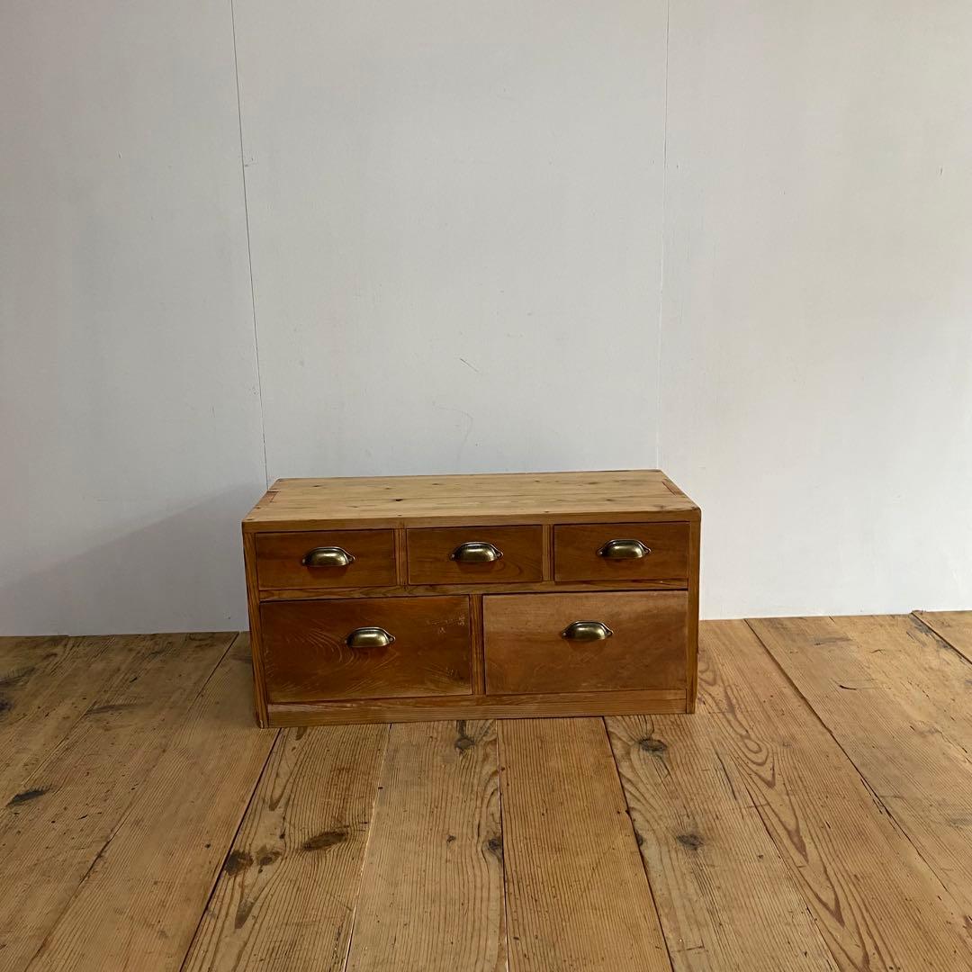 アンティーク ローボード テレビ台 チェスト 棚 無垢材 前欅 無塗装 z990