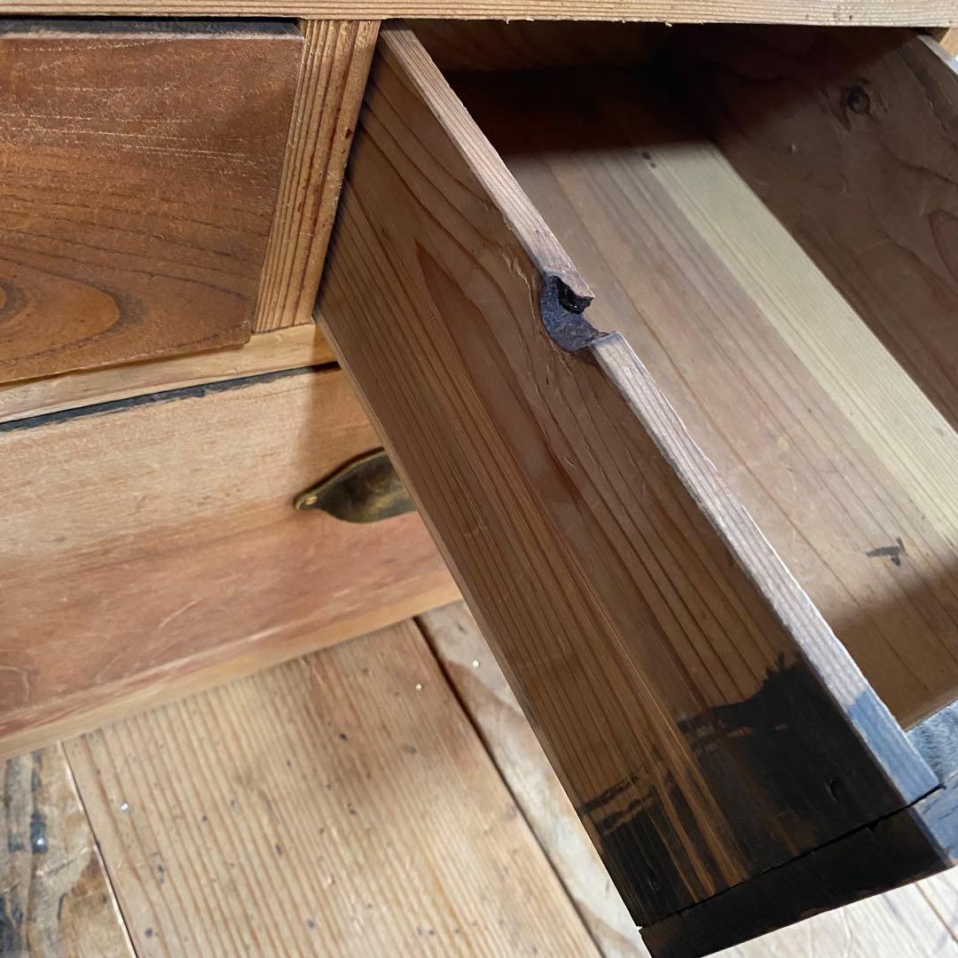 アンティーク ローボード テレビ台 チェスト 棚 無垢材 前欅 無塗装 z990