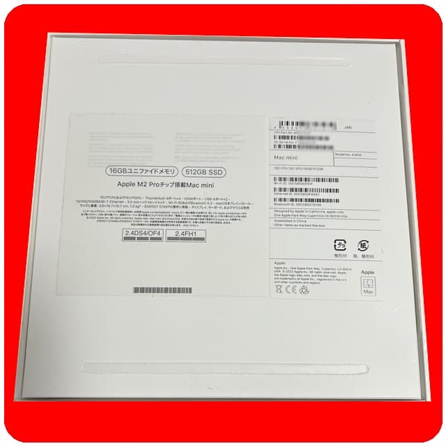 ミニPC MacMini M2 Pro 16g 512g