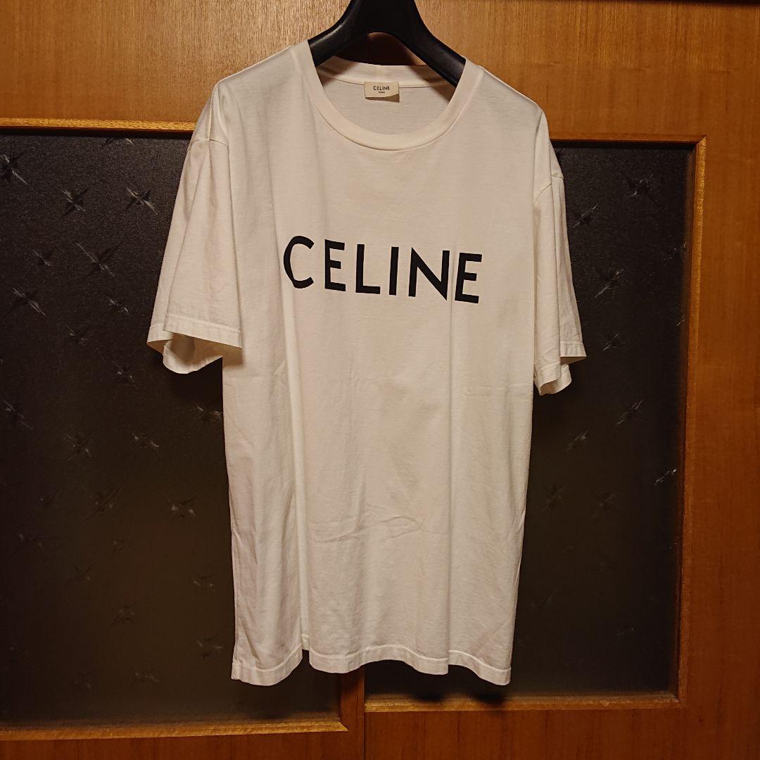 CELINE エディースリマン正規品ルーズフィットTシャツ 白