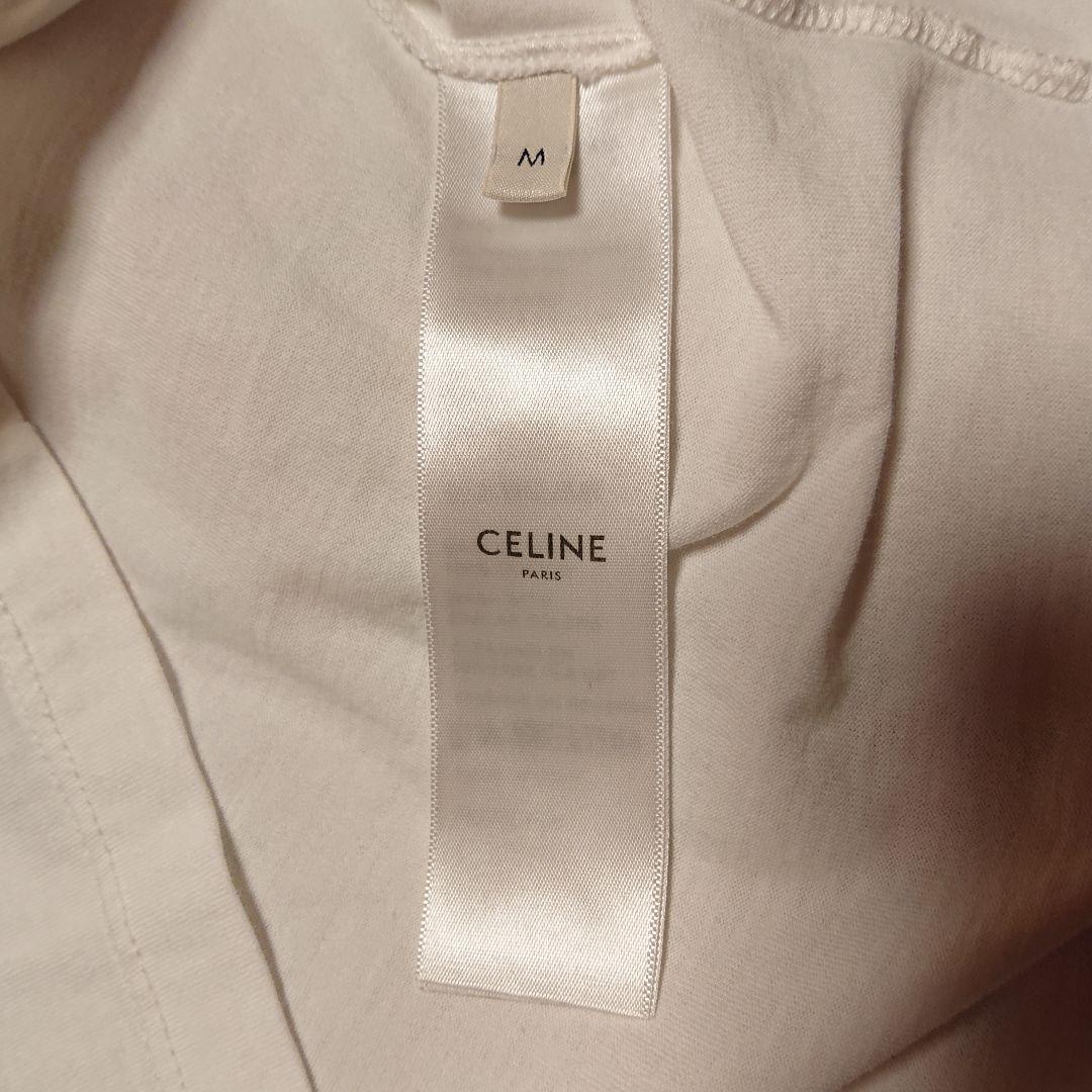 CELINE エディースリマン正規品ルーズフィットTシャツ 白