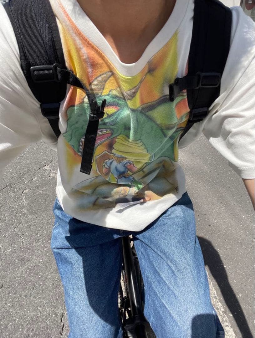 ERL/白T/グラフィックTシャツ/シングルステッチ