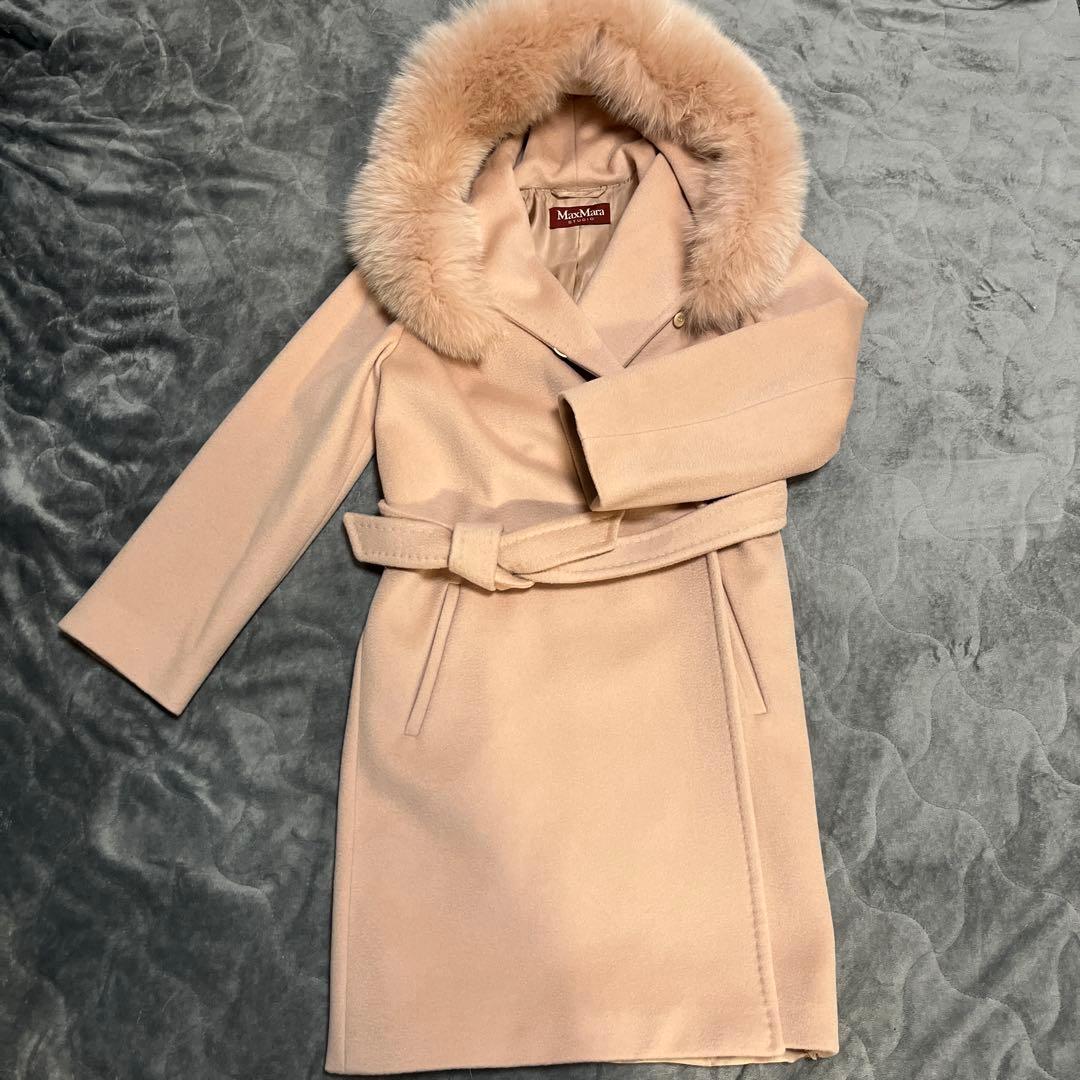 最終値下げ MaxMara STUDIO コート ベージュ系 フォックスファー