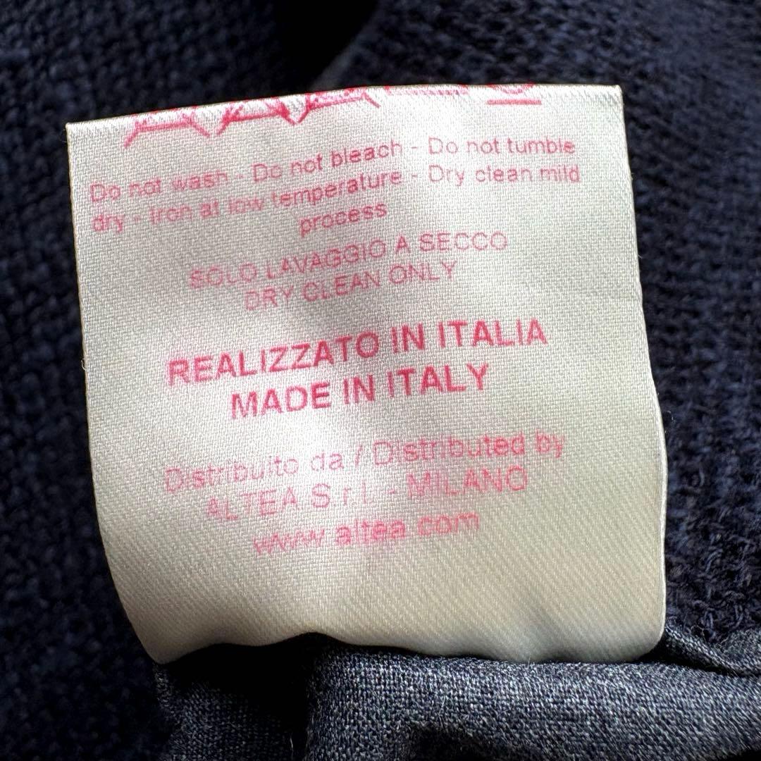 ★金ボタン★ altea ニットテーラード 麻混合 イタリア製 紺 Lサイズ