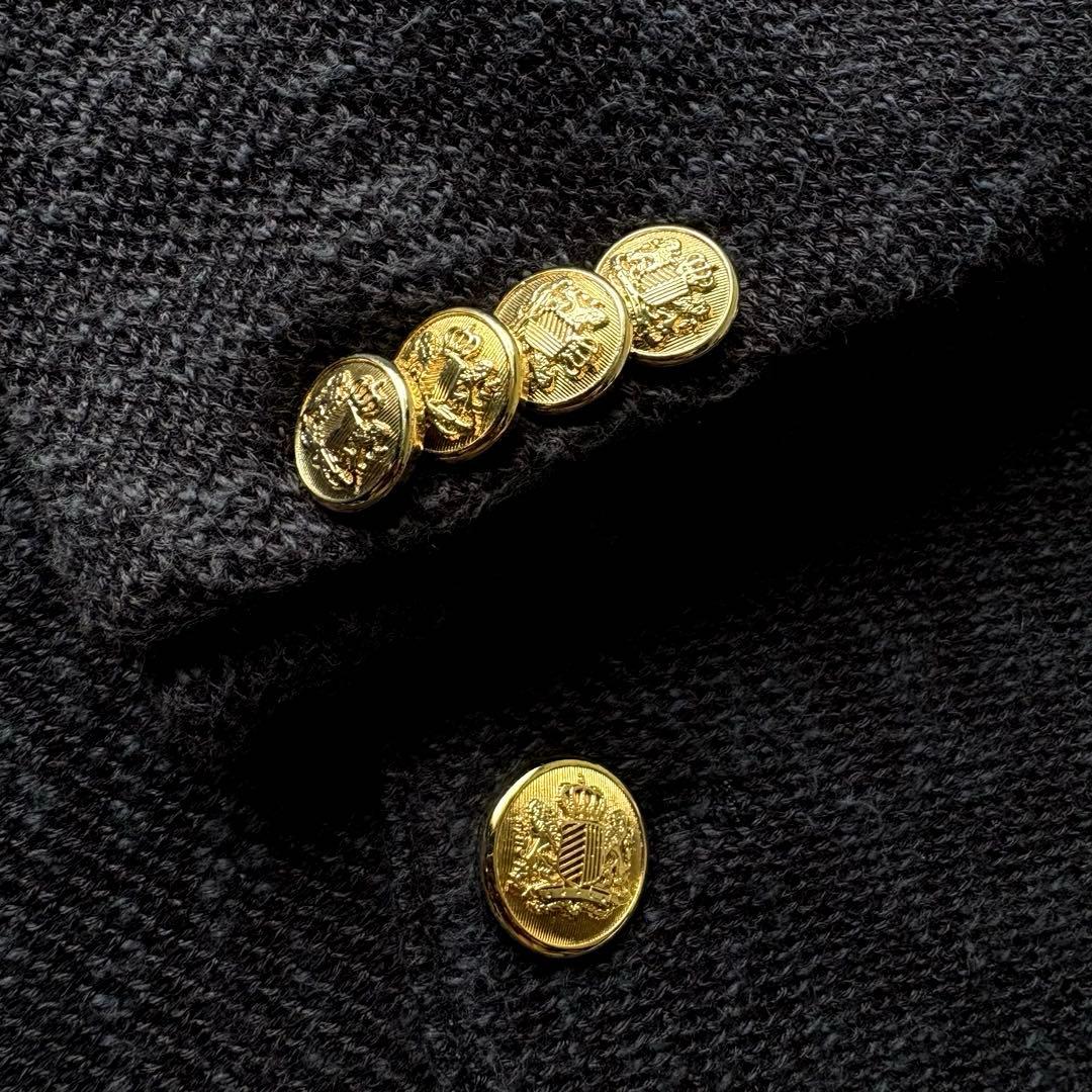 ★金ボタン★ altea ニットテーラード 麻混合 イタリア製 紺 Lサイズ