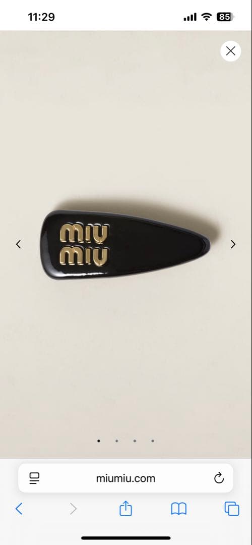 ミュウミュウ パテントレザー ヘアクリップ　極美品