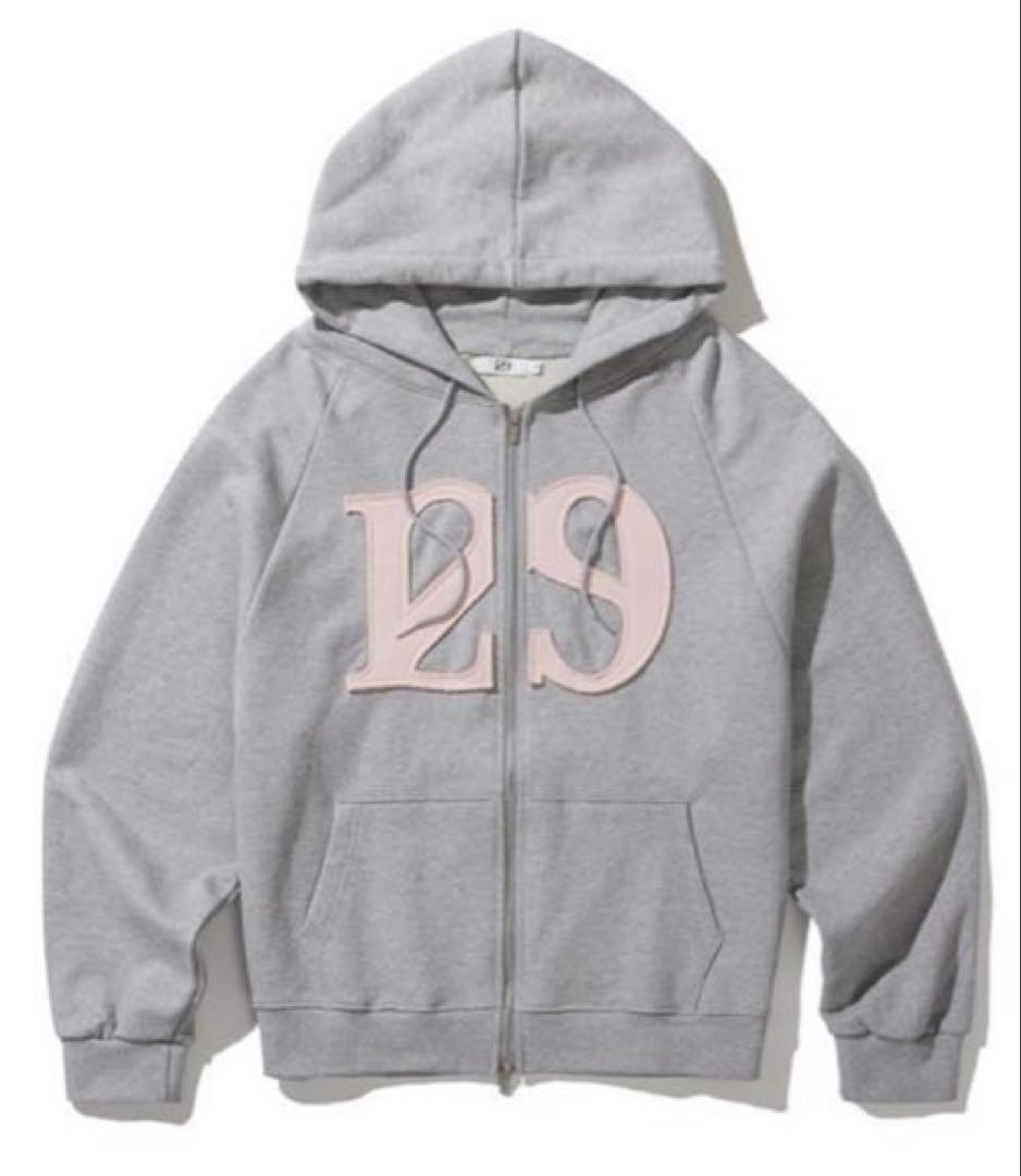 ILLIGO ロゴ パッチ ジップアップ パーカー Sサイズ ライトグレー