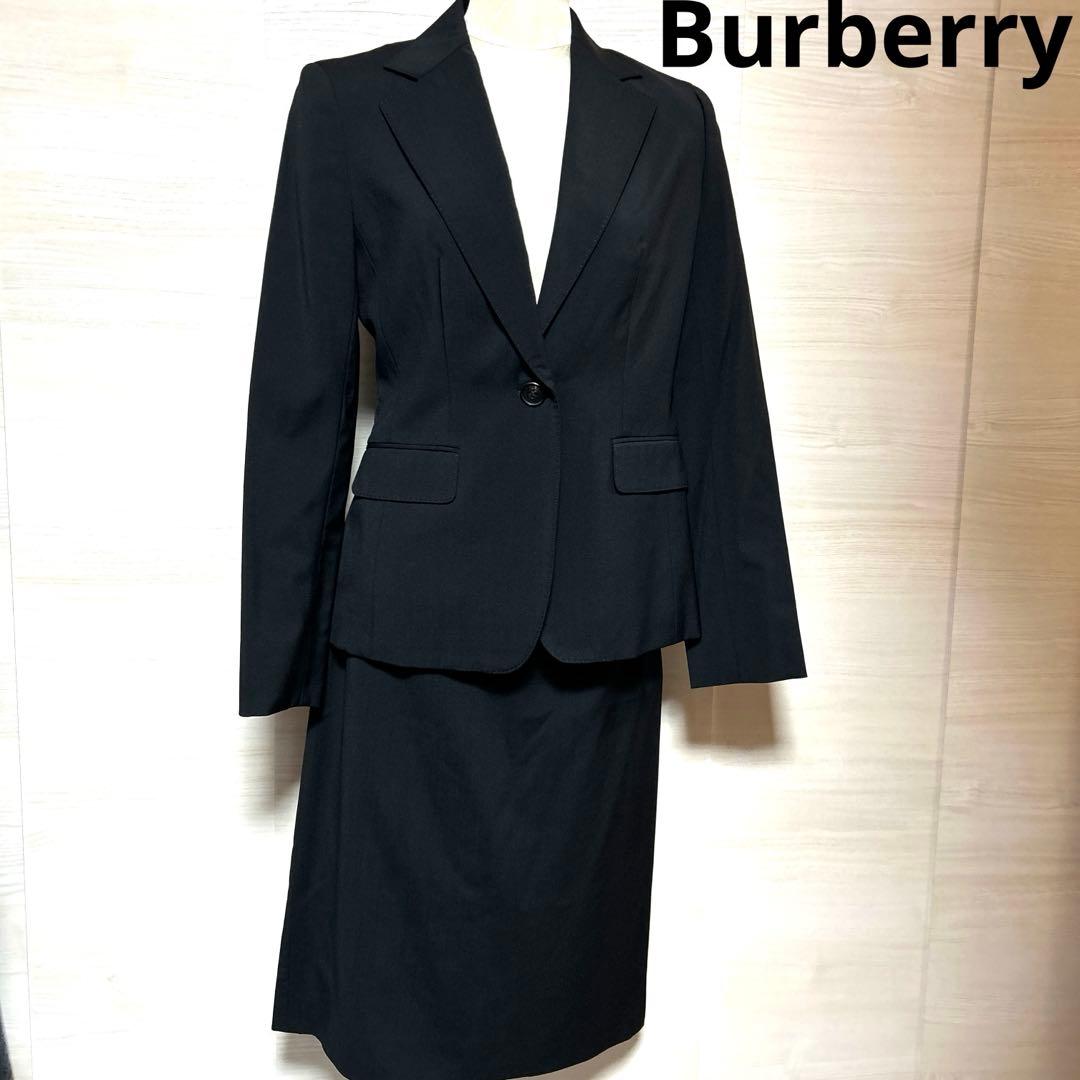 美品　Burberry バーバリーロンドン スカートスーツ　就職　黒　38