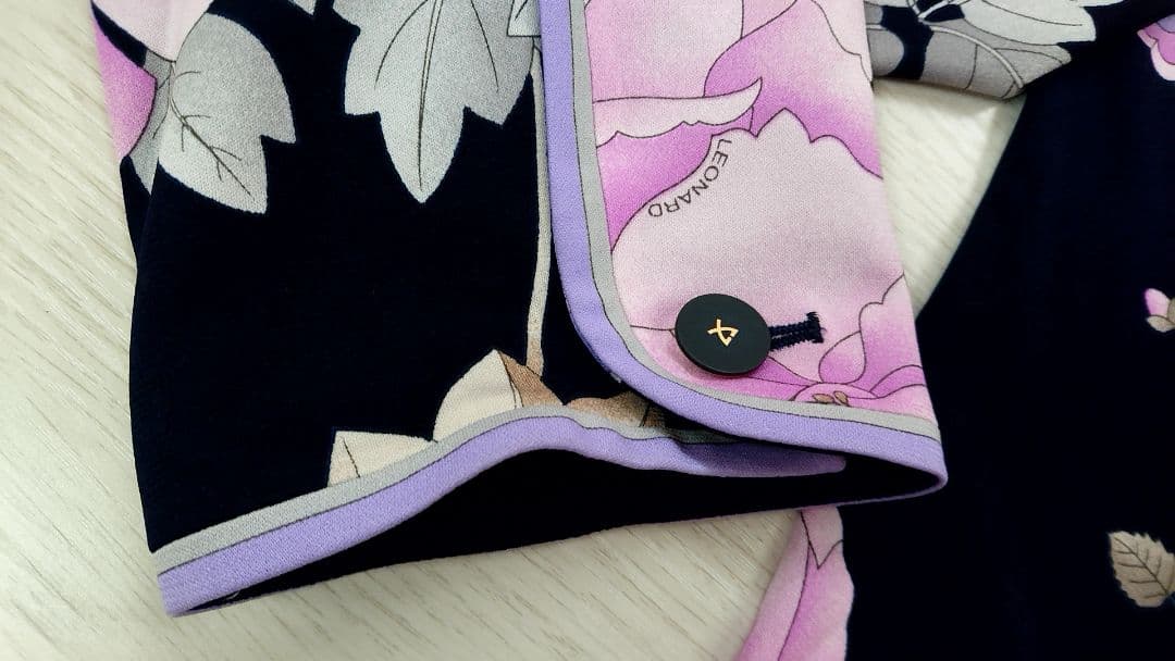 美品LEONARD レオナール カンカン　ストレッチ ジャケットLL大きいサイズ