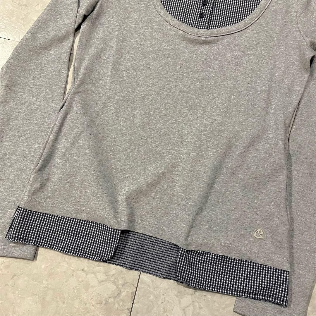 【新品未使用】COYSEIO ブラウスドッキング長袖カットソー グレー