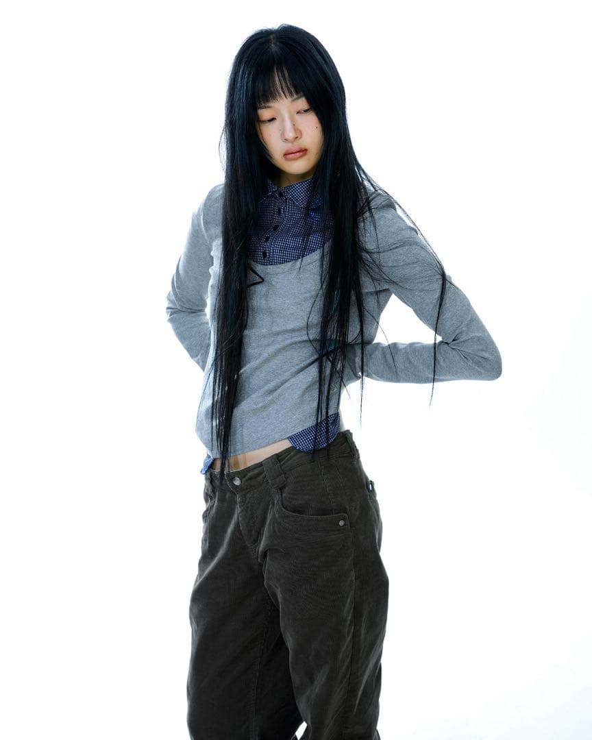 【新品未使用】COYSEIO ブラウスドッキング長袖カットソー グレー