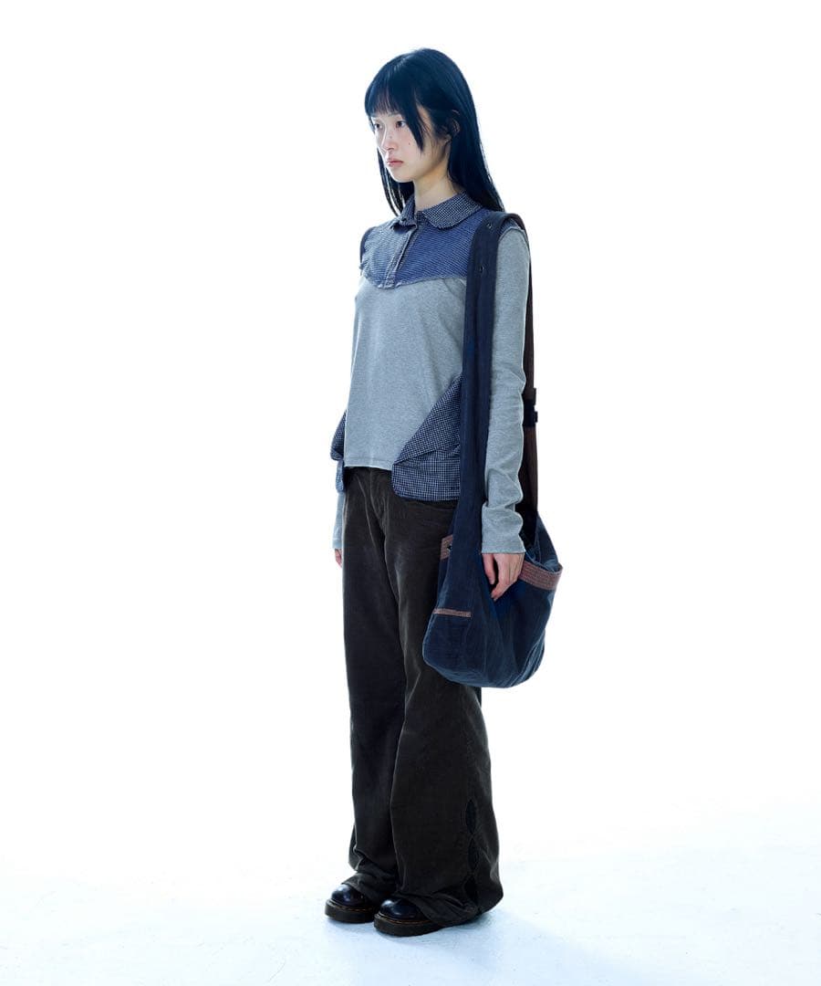 【新品未使用】COYSEIO ブラウスドッキング長袖カットソー グレー