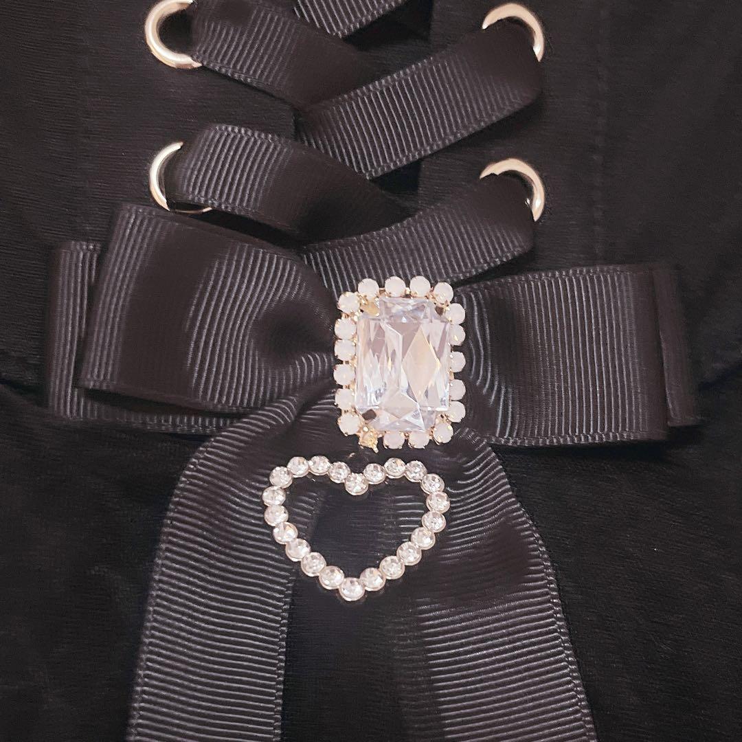 レースアップコルセットライクスカパン ブラック