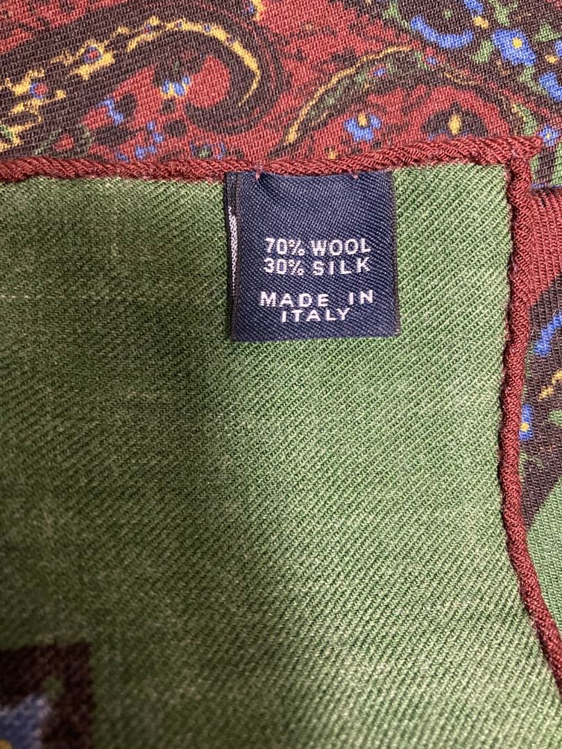 Drakes ドレイクス ペイズリー柄 シルクウール スクエア型ストール