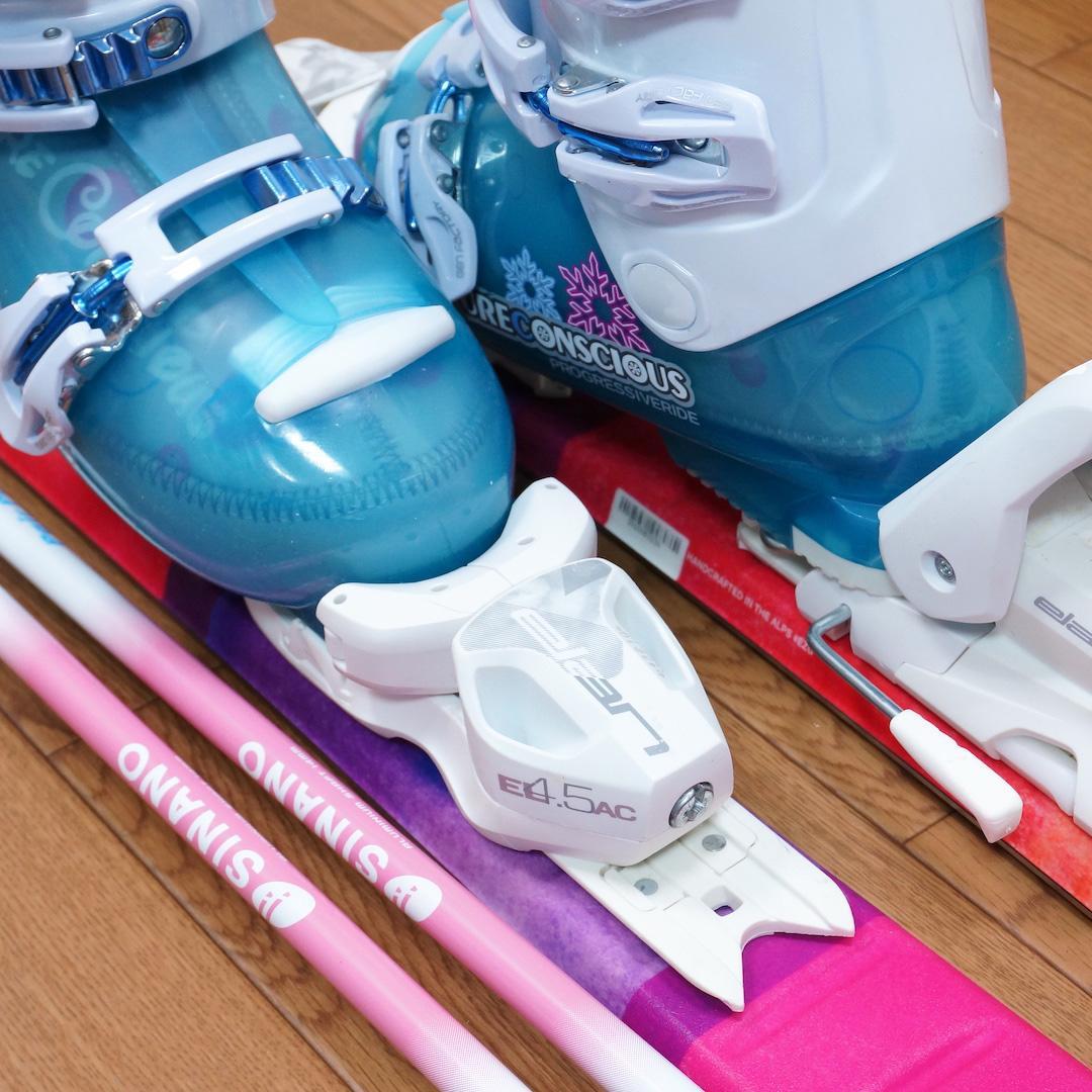 メンテ済 130cm 靴23cm ELAN スキーセット おまけ