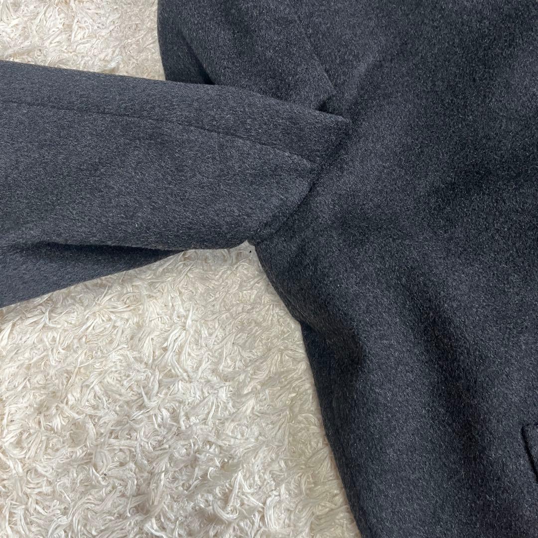 BALMAIN バルマン カシミヤ100% 裏地シルク ロングコート L グレー