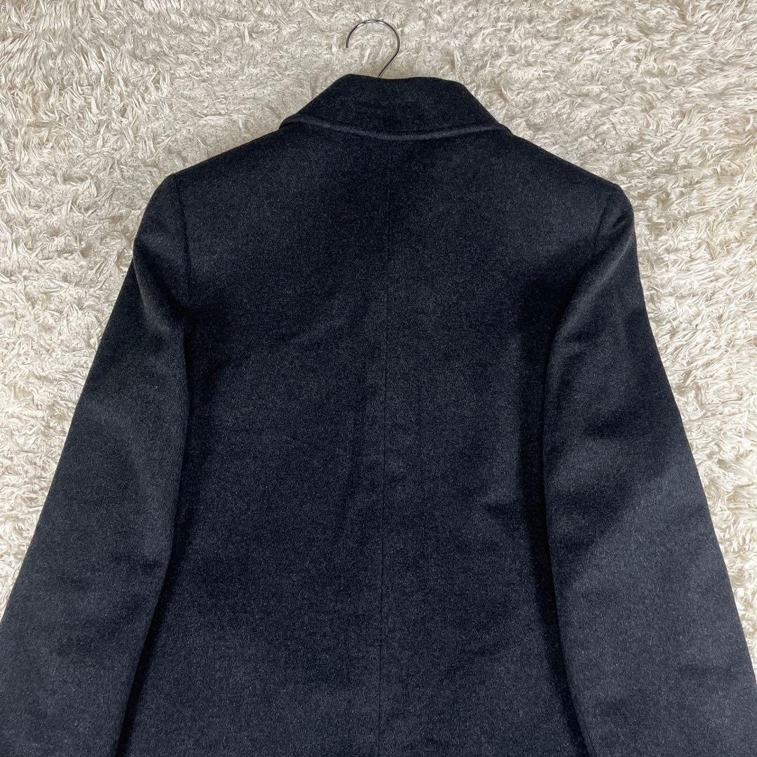 BALMAIN バルマン カシミヤ100% 裏地シルク ロングコート L グレー