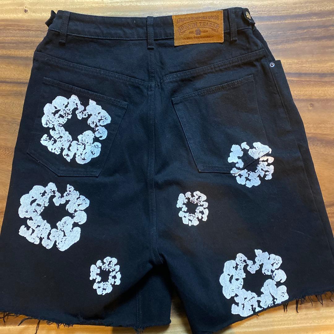 DENIM TEARS 黒デニムショートパンツ