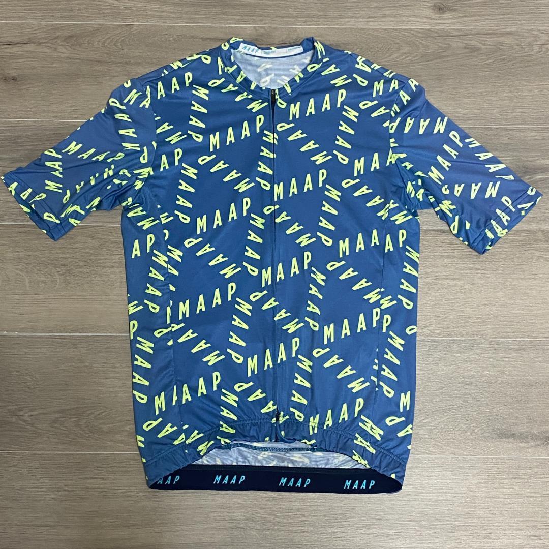 【美品】 チームフィット M 青×黄 サイクルジャージ