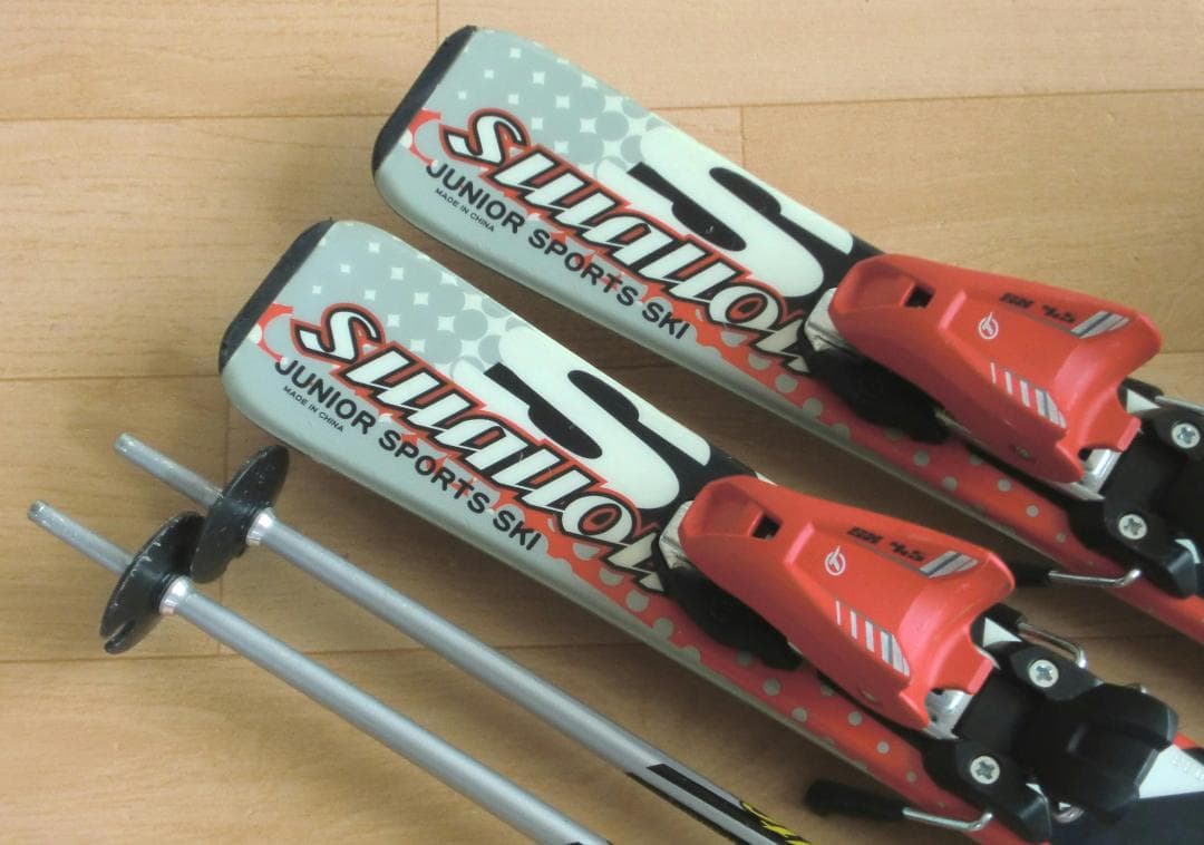 ■■送料無料■swallow■子供用スキー4点セット■板90/靴19■WAX■■