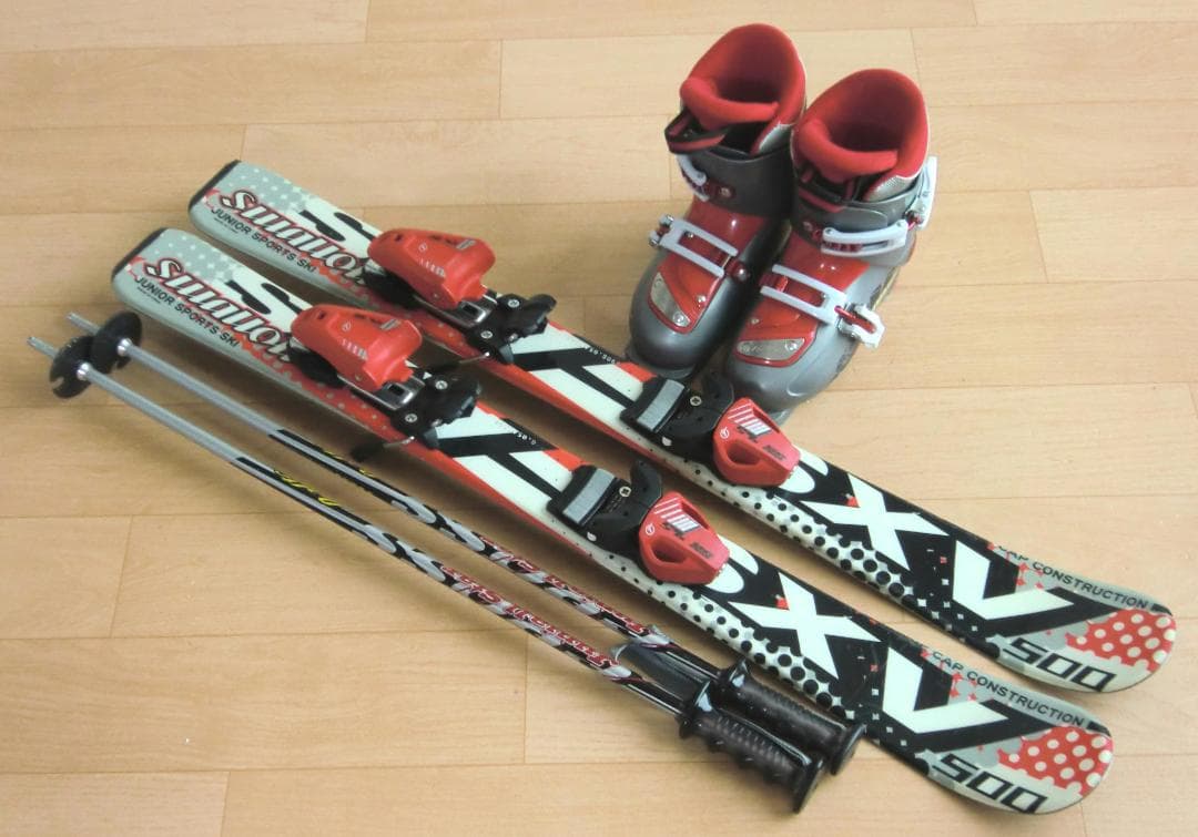 ■■送料無料■swallow■子供用スキー4点セット■板90/靴19■WAX■■