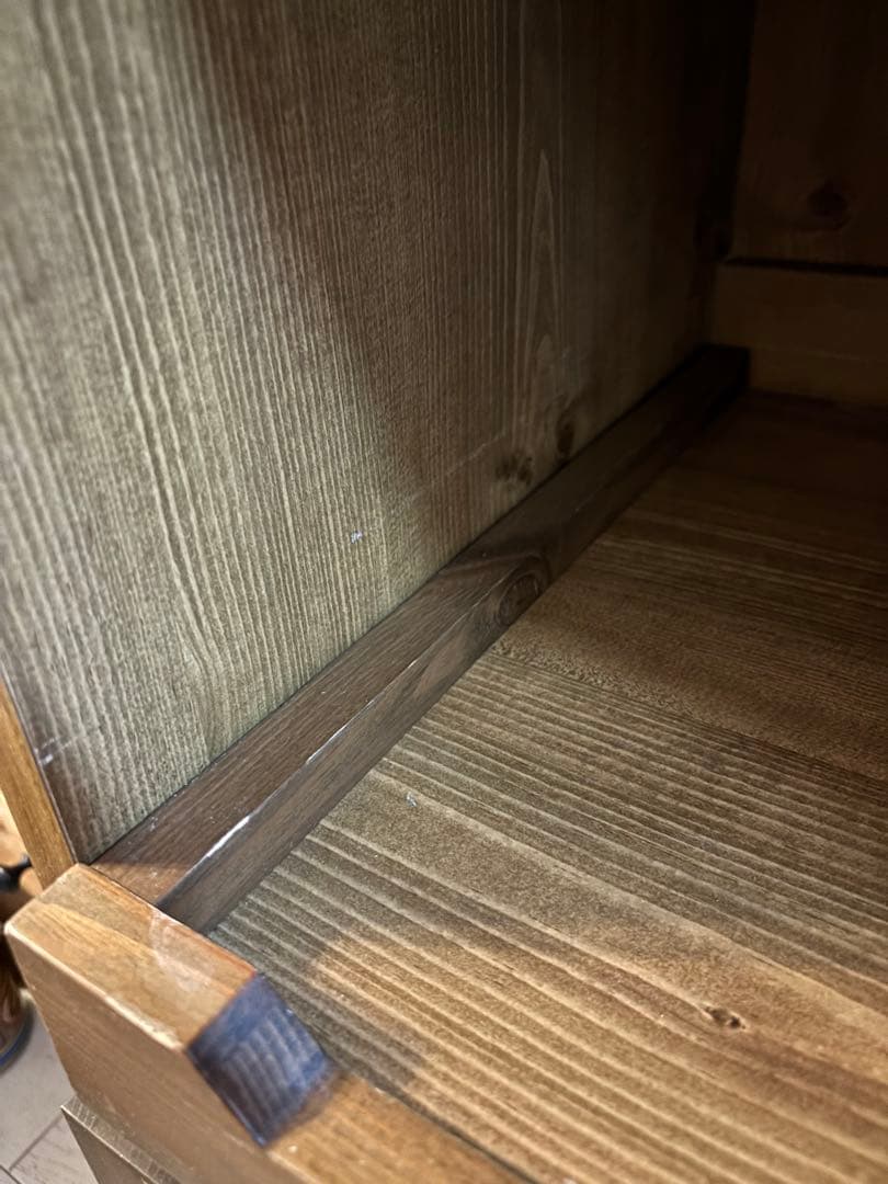 木製キッチンカウンター 収納付き