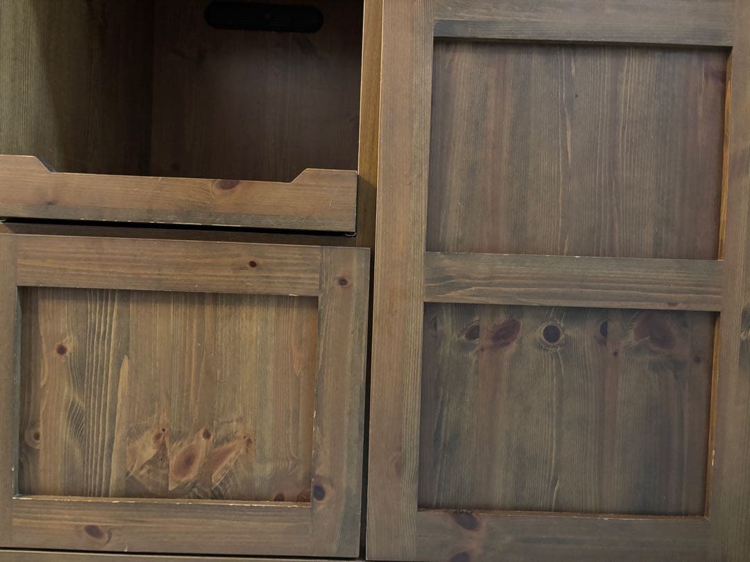 木製キッチンカウンター 収納付き