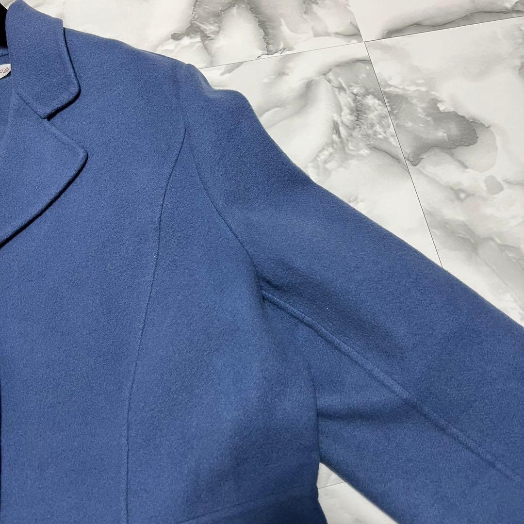 【美品】サルヴァトーレフェラガモ　ダブルフェイス　コート　ロゴボタン　ブルー　L