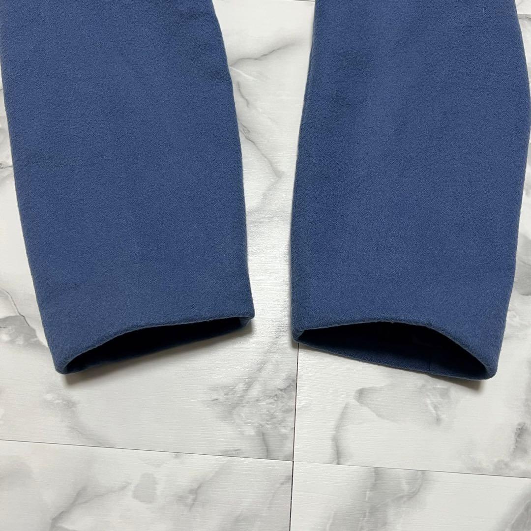 【美品】サルヴァトーレフェラガモ　ダブルフェイス　コート　ロゴボタン　ブルー　L