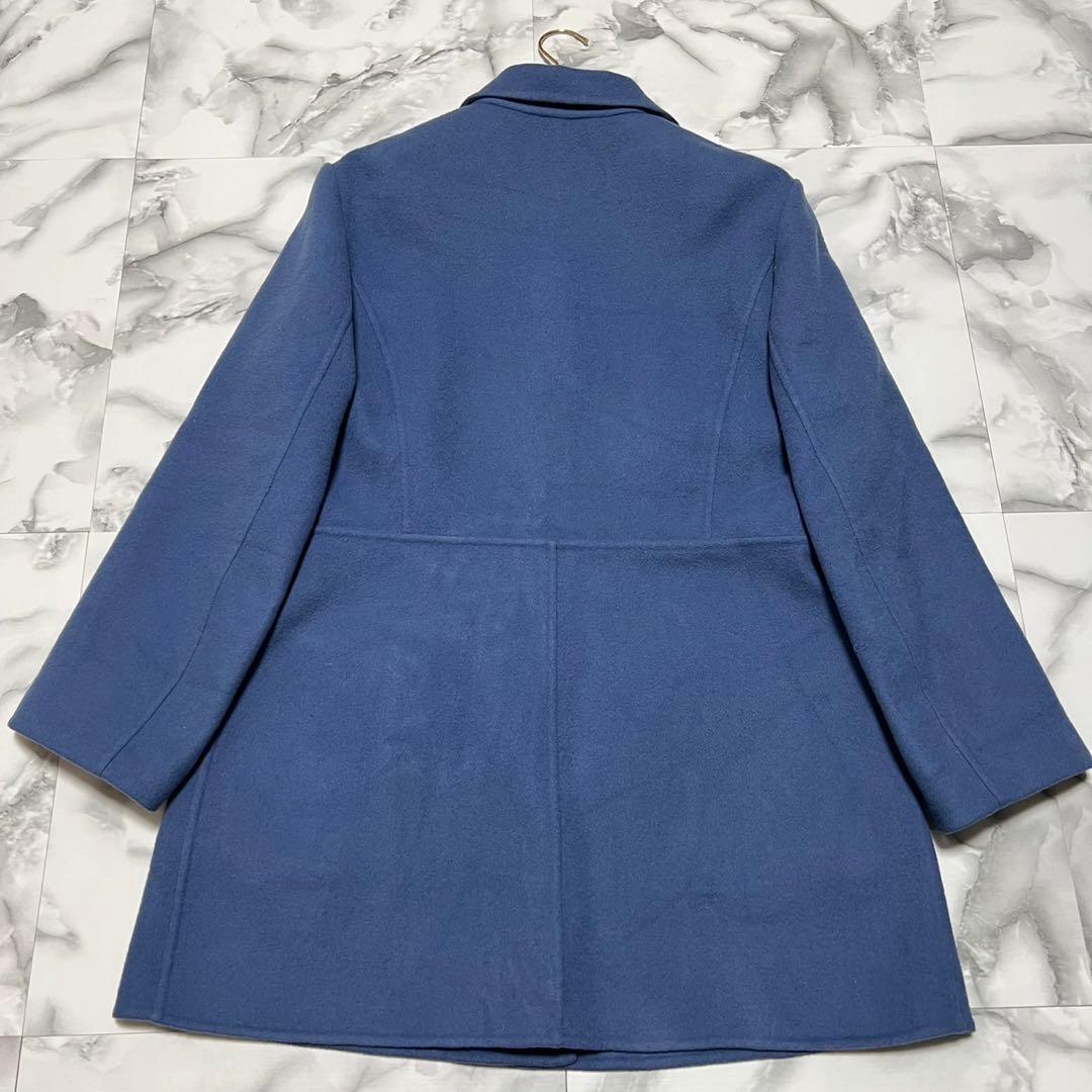 【美品】サルヴァトーレフェラガモ　ダブルフェイス　コート　ロゴボタン　ブルー　L
