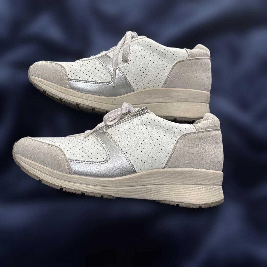 美品✨AKAISHIアカイシ　ウォーキングシューズ24.5cmサイドジップ