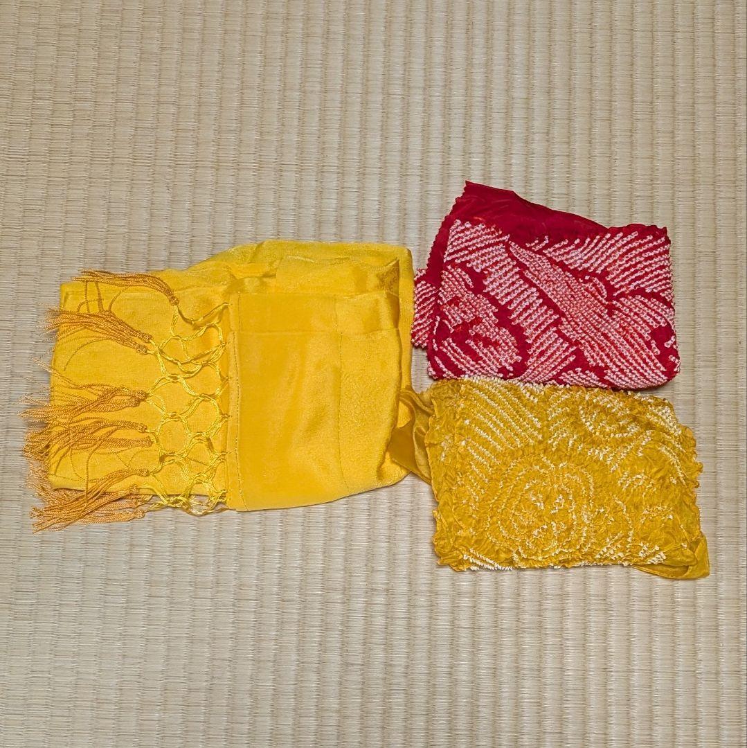 七五三　7歳向け　結び帯　筥迫　草履・足袋　バッグ　髪飾り　美品