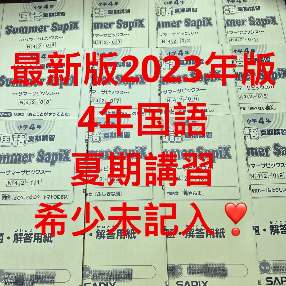 ㉓A 未記入　サピックス　SAPIX 4年　国語　夏期講習　サマーサピックス