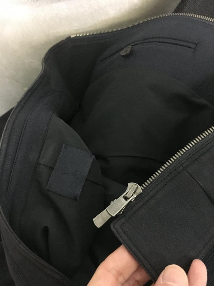 山内 ヤマウチ ノーカラー 良質 織り地 ジップ ジャケット