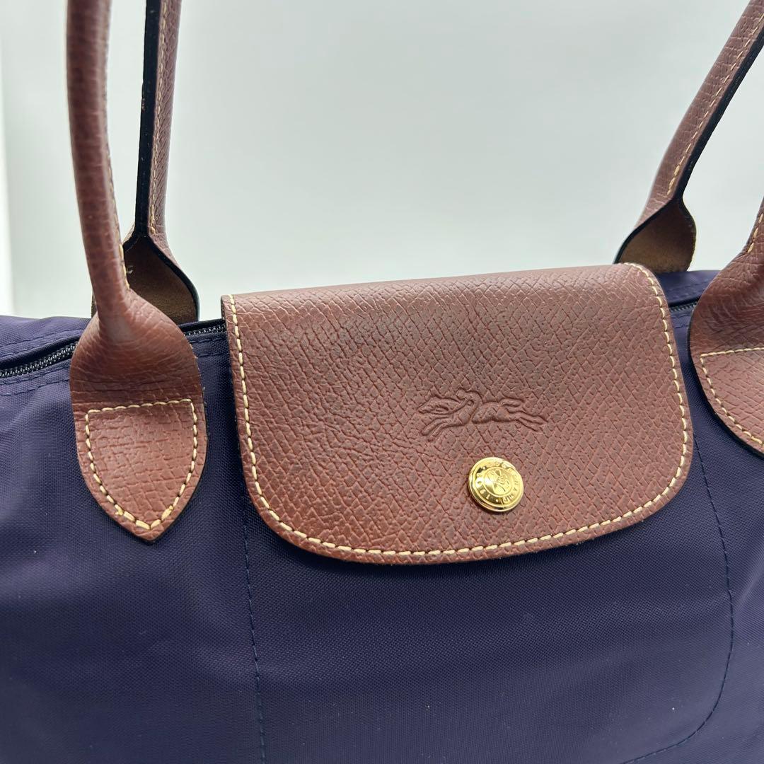 美品　ロンシャン　プリアージュ　トートバッグ　ナイロン　紫　A4収納◎　肩掛け◎