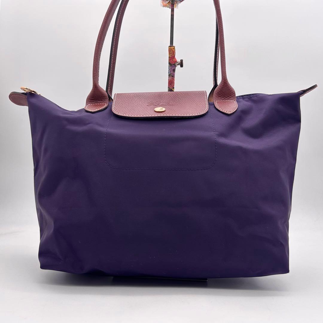 美品　ロンシャン　プリアージュ　トートバッグ　ナイロン　紫　A4収納◎　肩掛け◎