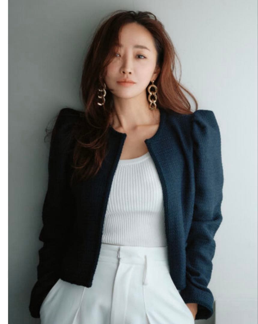 CADUNE《神崎めぐみさんコラボ》 ノーカラージャケット　38