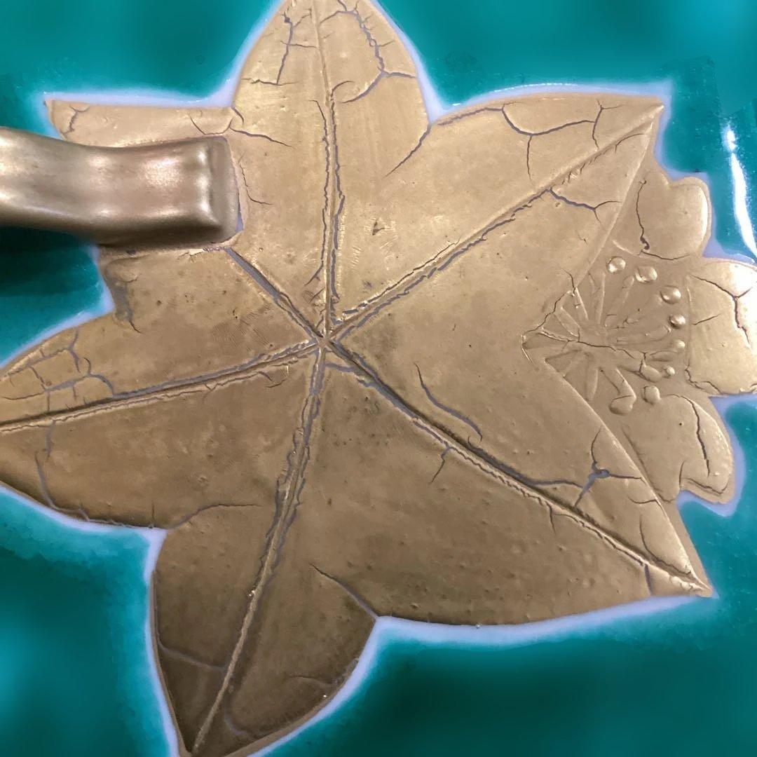 京焼緑交チ雲錦角蓋物5客　　　川尻一寛作　　　禎山窯　　新品未使用