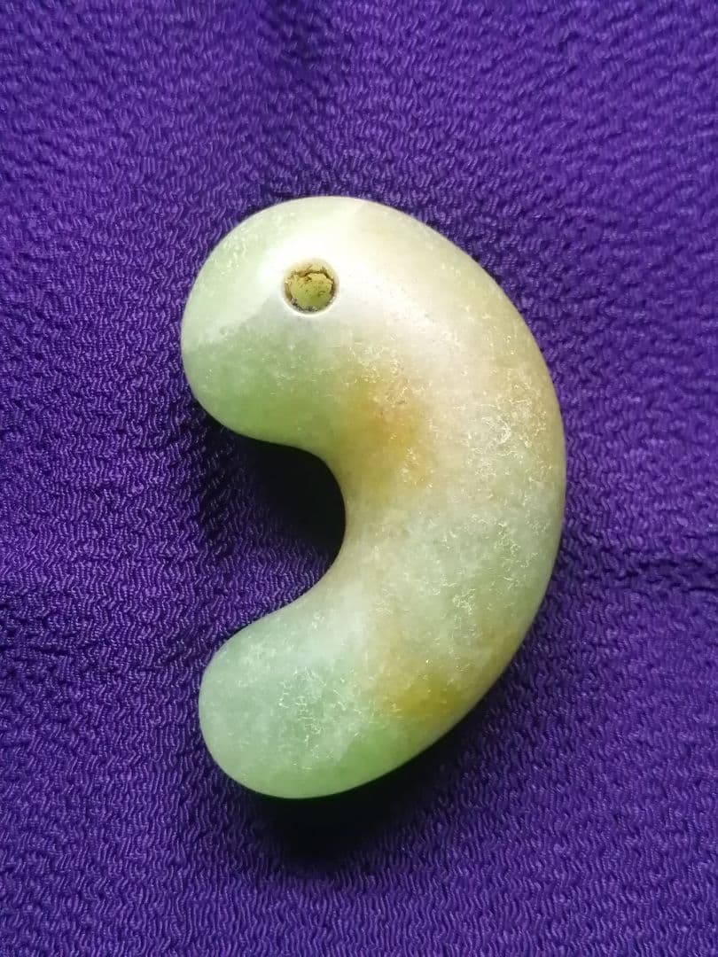 ★古墳期『糸魚川翡翠勾玉』出土品。5.0cm【超琅玕翡翠】最高峰の巨大勾玉です。