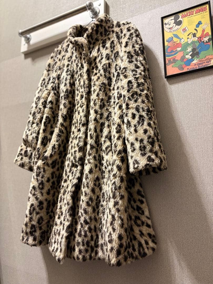 激レア！Y2Kヴィンテージレオパードフェイクファーコートボア極厚！
