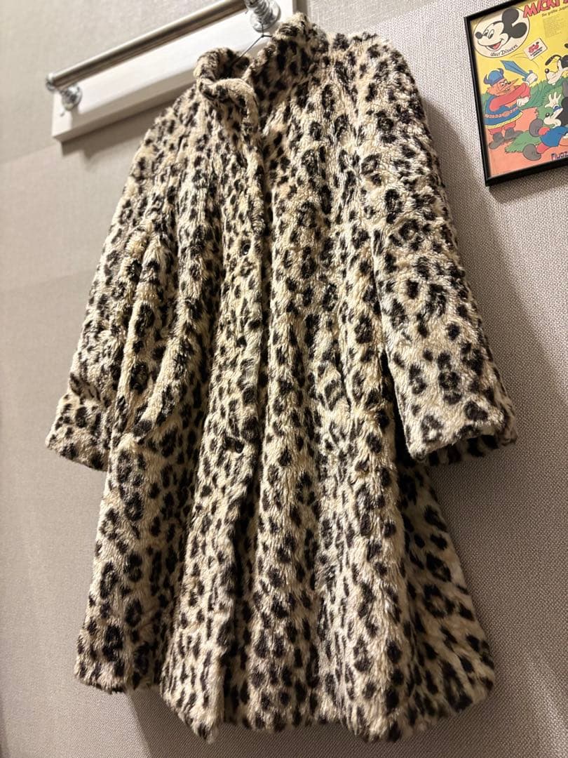 激レア！Y2Kヴィンテージレオパードフェイクファーコートボア極厚！