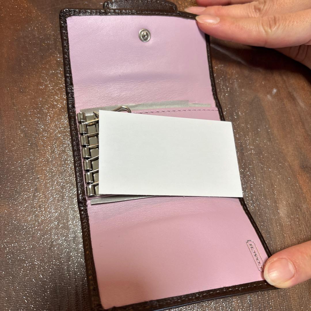 ※ポム　【未使用】COACH 二つ折りキーケース ピンク ブラウン