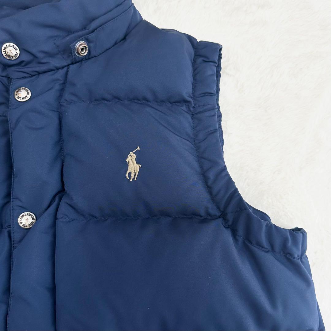 ポロラルフローレン　ダウンベスト　ネイビー　レディース　ポニー　フーデッド　M