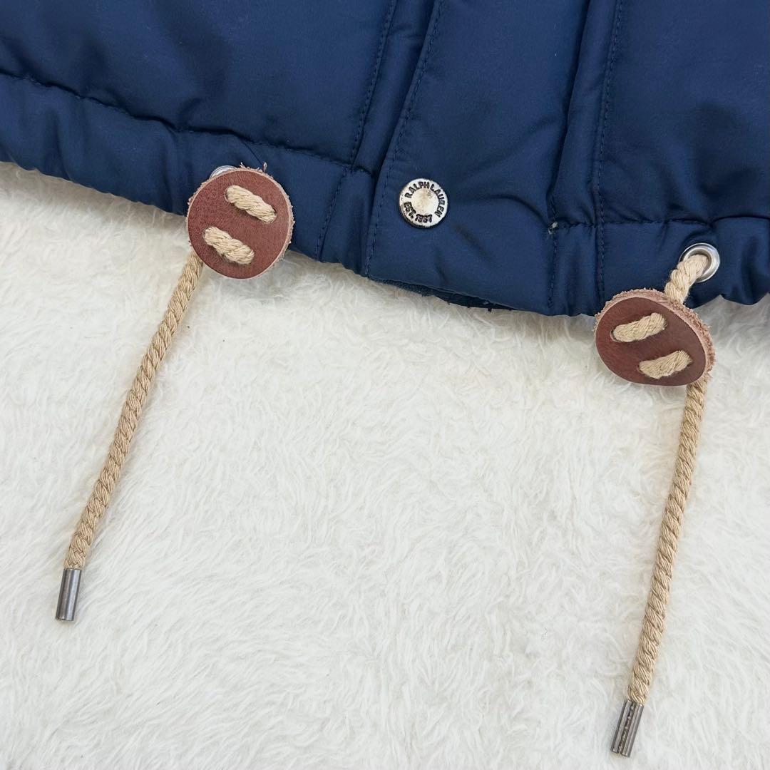 ポロラルフローレン　ダウンベスト　ネイビー　レディース　ポニー　フーデッド　M